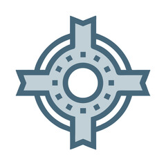 Abstract geometric target symbol design on black background image