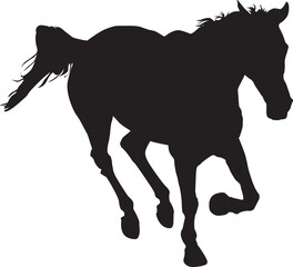 馬の疾走シーンのシルエット