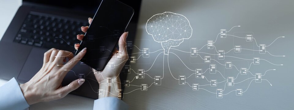 AI and Data Integration for Business Insights on a Wide Banner, Business and Technology Concept. - Powered by Adobe