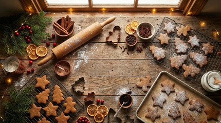 festive holiday baking scene