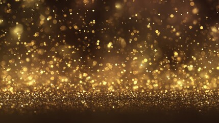 luxury glittering gold particles background with glowing sparkles for celebration and festive design