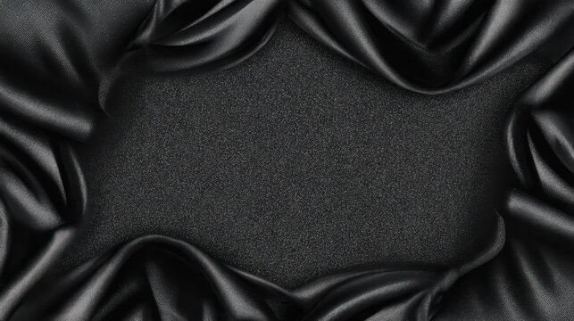 elegant black silk fabric frame with shimmering glitter background