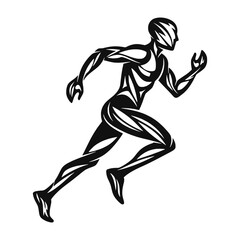 Abstract Running Man Silhouette Illustration Symbolizing Speed