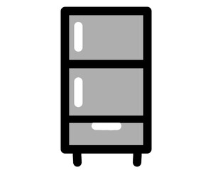 シンプルな冷蔵庫のアイコン