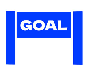 「GOAL」の看板・ゴールアイコン　青