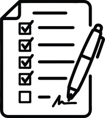 Checklist with pen and checkmarks on paper image isolated on a white background.