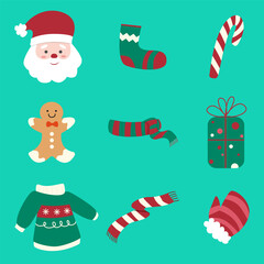 set of christmas and holiday elements
