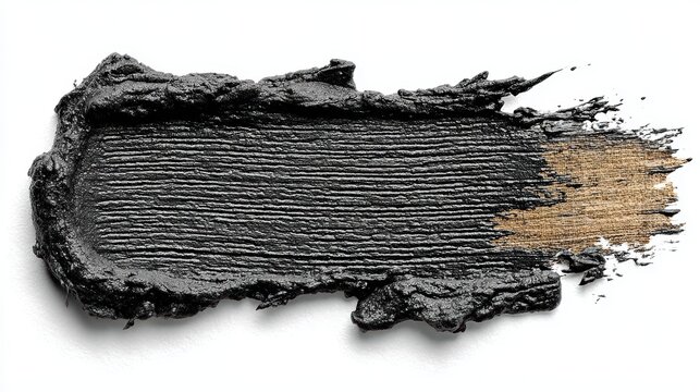 Grungy horizontal black brush stroke on rough canvas for website underlines, graphic borders, editorial dividers, branding accents, and digital design elements

