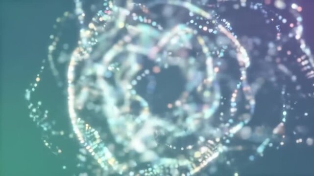 A mesmerizing digital network of glowing particles forming dynamic, intricate patterns with vibrant colors and shimmering light effects suitable for futuristic themes.