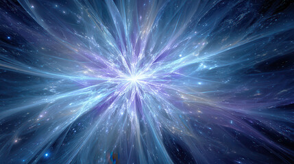 Radiant blue nebula burst of cosmic energy