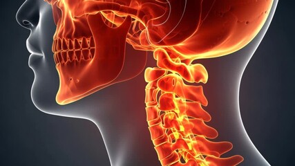 Dynamic human skull and spine anatomy animation