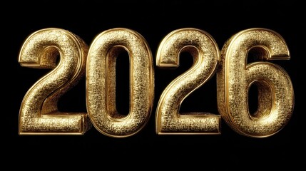 bold golden 2026 new year numbers background design festive celebration design concept