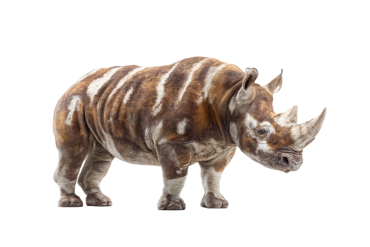 Rare White-Striped Rhino Facing Forward