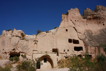Rock Formations in Zelve Valley, Nevsehir, Turkiye