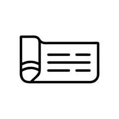 Rolled Horizontal Document or Coupon Outline Icon