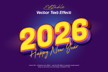 2026 with 3d vector text effect