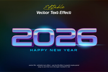 Vektor text effect 2026 3d style template