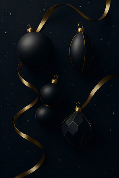 Luxury Dark Matte-Black Christmas image background