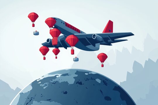 Space id Dropshipping Sustainable aviation Divi crypto Decentralized application Nft lending Mysterium network TestFlight Airmee Welcome pickups A stylized plane flying over globe, dropping parachute