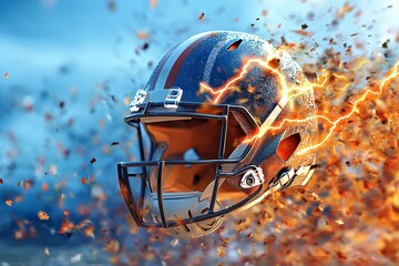 Fan token Betideas Sport nft Ai rendering betting bot F1 Delta Time Underdog fantasy BreakingT Betr oivo A minimalistic image of football helmet with lightning bolts striking it symbolizing the sudde