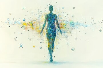 Ethical ai Latent space Self healing process Bodily integrity Digital transformation Highly sensitive person Bodyswaps Nference Deep genomics Insilico Medicine A stylized surrounded by grid of symbol