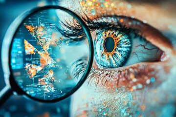 Data engineering Science course Machine learning engineer SD-WAN IIoT Smart factory Plainsight Kolsquare Delve ai Eightfold A close-up of persons eye looking at computer screen with fingerprint scann