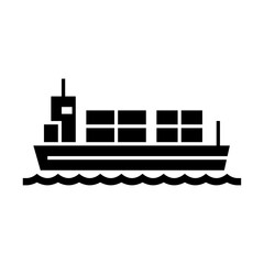 Obraz premium cargo ship glyph icon. container ship illustration.