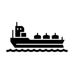 Obraz premium tanker ship glyph icon. oil tanker illustration.
