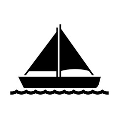 sailboat glyph icon. sailing boat illustration.