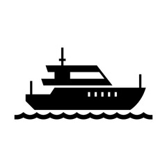 yacht glyph icon. luxury ship illustration.