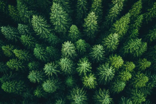 A dense forest of tall, green trees with a variety of species, including pine and oak, creating a vibrant and diverse ecosystem. - Powered by Adobe