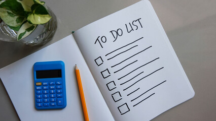 To Do List message view top. weekly work plan and business plan concept.