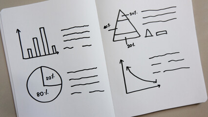 closeup, Charts and diagrams are visual tools used in business to communicate data, processes, charts, diagrams concept business.