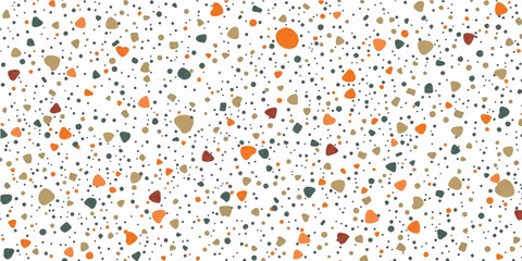 Colorful seamless floral vector pattern with vintage circle decoration and retro dot texture backdrop