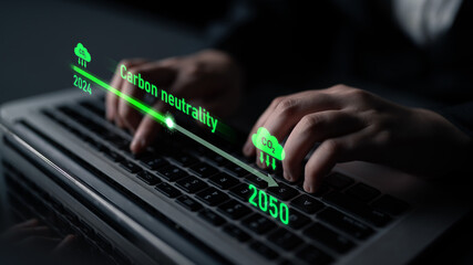 Carbon neutrality timeline illustrates carbon, neutrality, and reduction targets from 2024 to 2050 to support global sustainability and green initiatives Latch