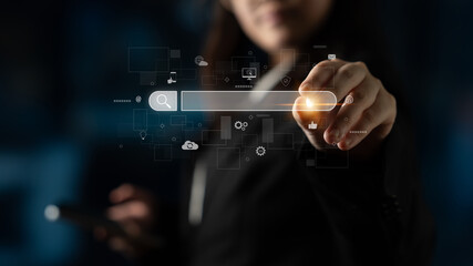 Search engine interface for accessing digital information and online data. Search engine finds data, search engine supports research, drives marketing, search engine improves SEO. Latch