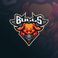 Bull mascot logo design vector. Bull head illustration.