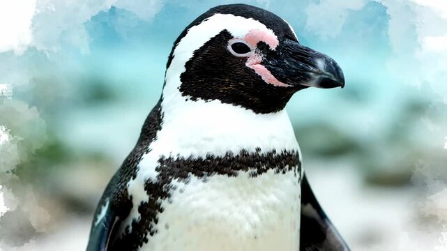 Adorable African Penguin Portrait - A Close-Up Encounter.