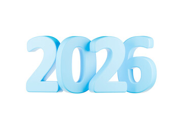 The number 2026 is displayed in large,blue, three-dimensional characters.