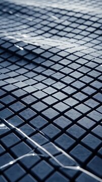 Abstract Blue Cubes Surface Wave Motion Background Loop Footage