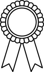 Blank Rosette Award Ribbon Outline medal prize