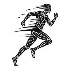 Abstract Running Man Silhouette Illustration Symbolizing Speed