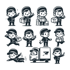 Children's line scribble of playfull