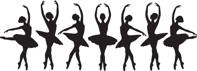 Ballerina vector silhouettes