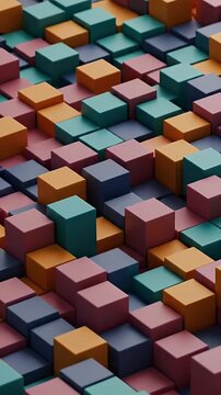 Abstract Colorful Cubes Motion Graphic Loop Background Footage