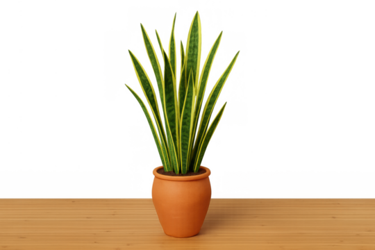 Sansevieria snake plant creating a natural, green aesthetic for home decor, featuring a striking leafy design
