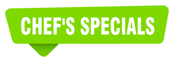 chef's specials green sign isolated on transpatent background. chef's specials sticker