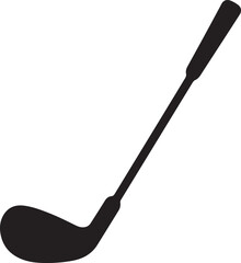 Close up of iron or wedge golf club flat vector icon for sports apps and websites