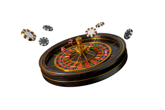  3D rendering of a casino roulette table's central spinning mechanism