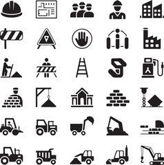 Construction icons set
